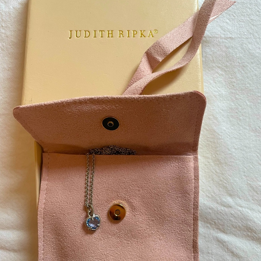 Judith Ripka Sterling Blue Topaz Necklace.